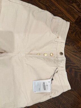 Zara Cream Button-Front Bermudas